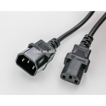 Cabo de extensão de alimentação padrão para computador 10A, 18AWG (IEC-320-C14 a IEC-320-C13) 8 pés (P004-008)